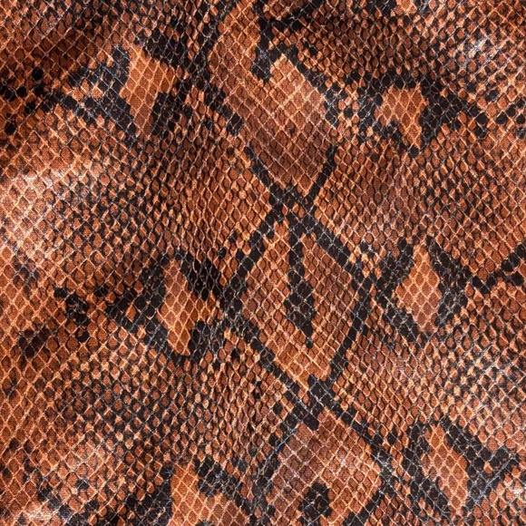 Express x Negin Mirsalehi Faux Leather Skirt - Brown/Black Snake Print Size 6 - Picture 8 of 10